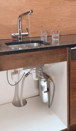 Wasserfilter für den Wasserhahn vital premium Wasserfilter und 3-Wege-Wasserhahn permaquell Untertisch Küche unter der Spüle wassershop